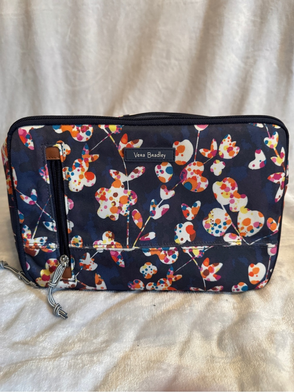 Vera Bradley Navy Multicolor Floral Dot Cosmetic Pouch